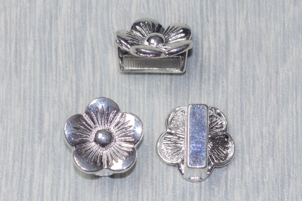 Schuifkraal Bloem - zilver